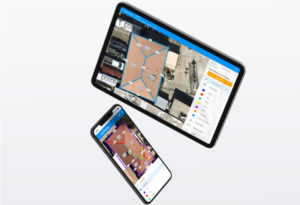 Roofgraf visible on a tablet and cell phone